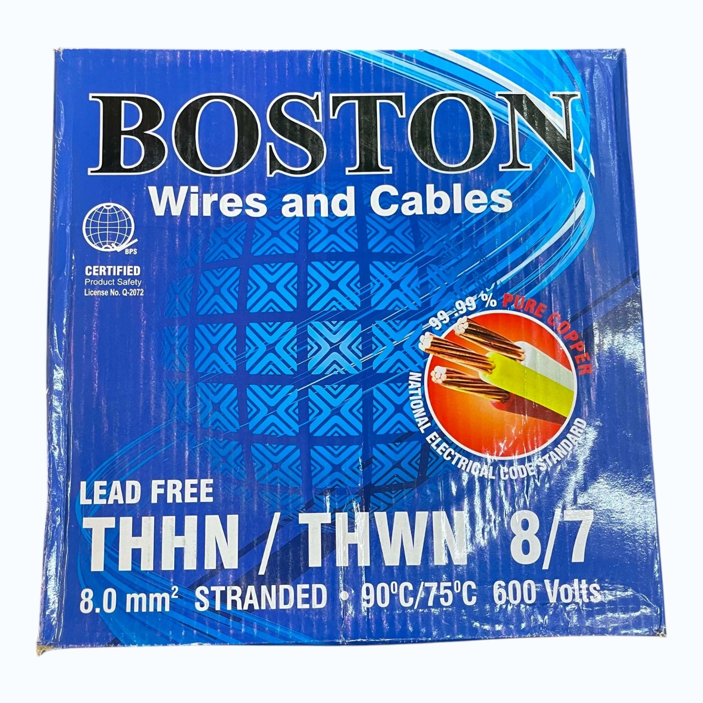 Boston THHN AWG 8/7, THWN 8.0mm² Stranded Red - 150 Meters/Roll Yellow