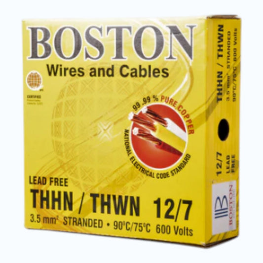 Boston THHN/THWN AWG 12/7, THWN/THHN 3.5mm² Stranded 150 Meters/Roll White