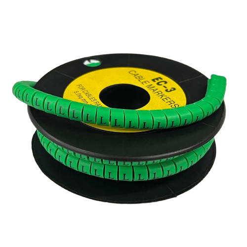 Cable (L) Marker 5.0mm to 7.2mm EC-3G 350pcs Green  Wire Tagging