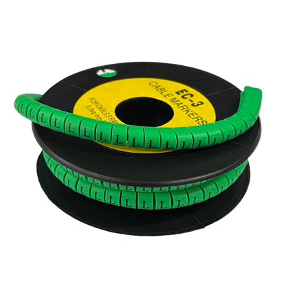 Cable (L) Marker 5.0mm to 7.2mm EC-3G 350pcs Green  Wire Tagging