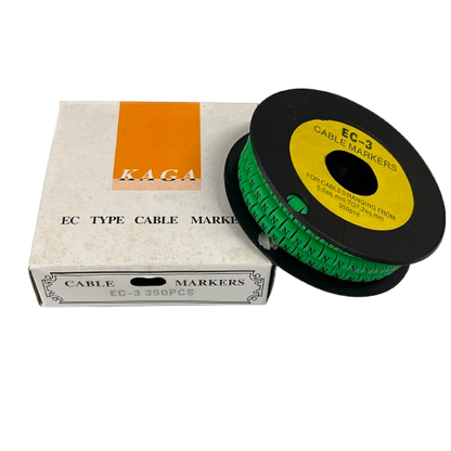 Cable (N) Marker 5.0mm to 7.2mm EC-3G 350pcs Green  Wire Tagging