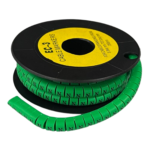 Cable (N) Marker 5.0mm to 7.2mm EC-3G 350pcs Green  Wire Tagging