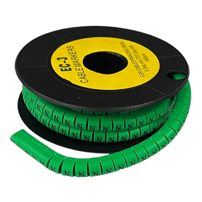 Cable (N) Marker 5.0mm to 7.2mm EC-3G 350pcs Green  Wire Tagging