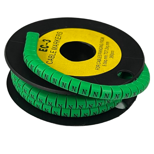 Cable (N) Marker 5.0mm to 7.2mm EC-3G 350pcs Green  Wire Tagging