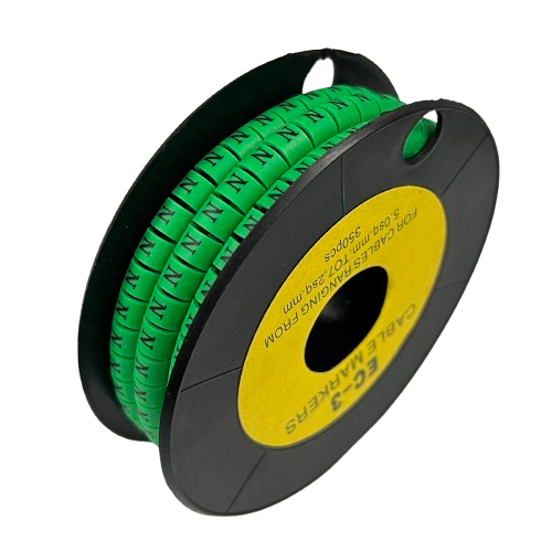 Cable (N) Marker 5.0mm to 7.2mm EC-3G 350pcs Green  Wire Tagging
