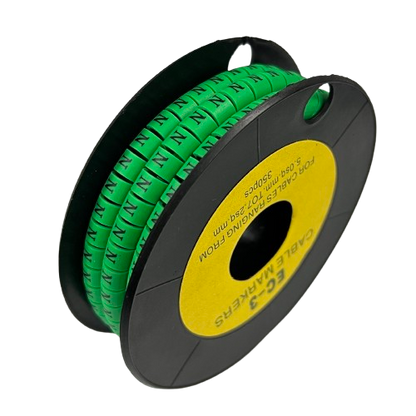 Cable (N) Marker 5.0mm to 7.2mm EC-3G 350pcs Green  Wire Tagging