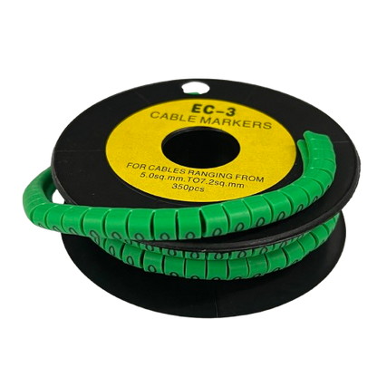 Cable (O) Marker 5.0mm to 7.2mm EC-3G 350pcs Green  Wire Tagging