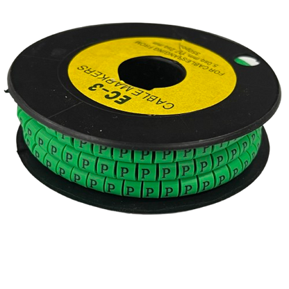 Cable (P) Marker 5.0mm to 7.2mm EC-3G 350pcs Green  Wire Tagging