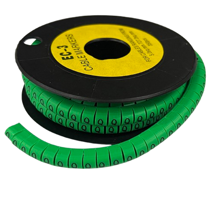 Cable (Q) Marker 5.0mm to 7.2mm EC-3G 350pcs Green  Wire Tagging