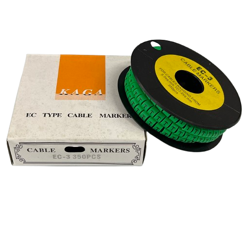 Cable (T) Marker 5.0mm to 7.2mm EC-3G 350pcs Green  Wire Tagging