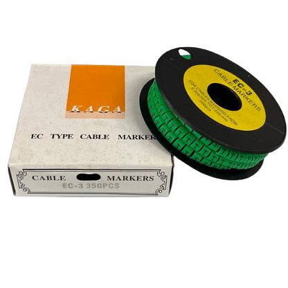 Cable (T) Marker 5.0mm to 7.2mm EC-3G 350pcs Green  Wire Tagging