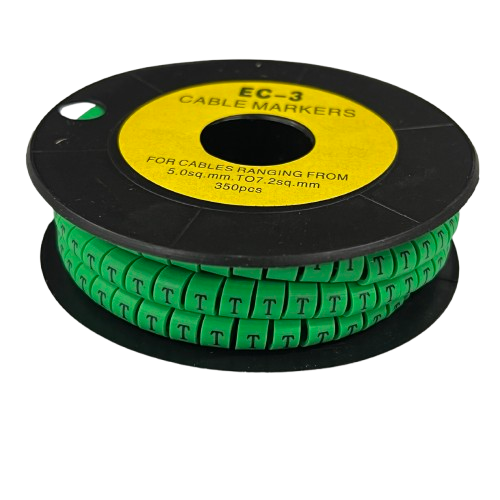 Cable (T) Marker 5.0mm to 7.2mm EC-3G 350pcs Green  Wire Tagging