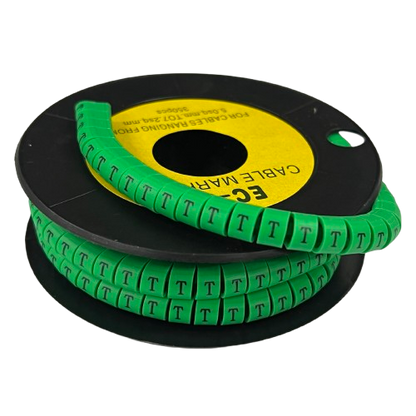Cable (T) Marker 5.0mm to 7.2mm EC-3G 350pcs Green  Wire Tagging