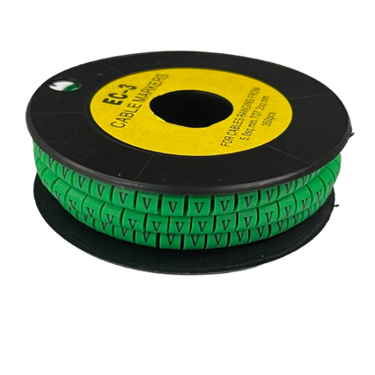Cable (V) Marker 5.0mm to 7.2mm EC-3G 350pcs Green