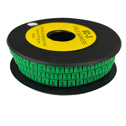 Cable (X) Marker 5.0mm to 7.2mm EC-3G 350pcs Green  Wire Tagging