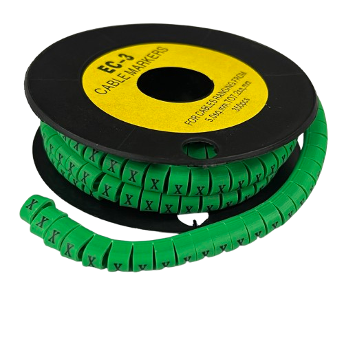 Cable (X) Marker 5.0mm to 7.2mm EC-3G 350pcs Green  Wire Tagging