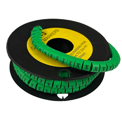 Cable (X) Marker 5.0mm to 7.2mm EC-3G 350pcs Green  Wire Tagging