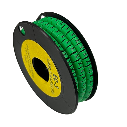 Cable (X) Marker 5.0mm to 7.2mm EC-3G 350pcs Green  Wire Tagging