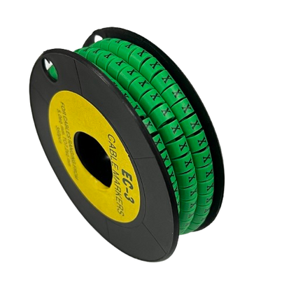 Cable (X) Marker 5.0mm to 7.2mm EC-3G 350pcs Green  Wire Tagging