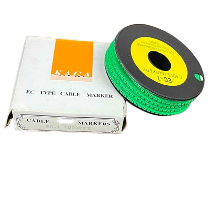 Cable (X) Marker EC-1 Green 2.6mm to 4.2mm 1000pcs 1 Roll  EC-1G(X)  Wire Tagging