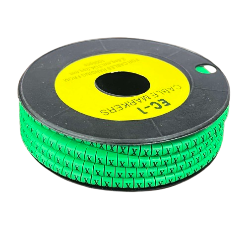 Cable (X) Marker EC-1 Green 2.6mm to 4.2mm 1000pcs 1 Roll  EC-1G(X)  Wire Tagging