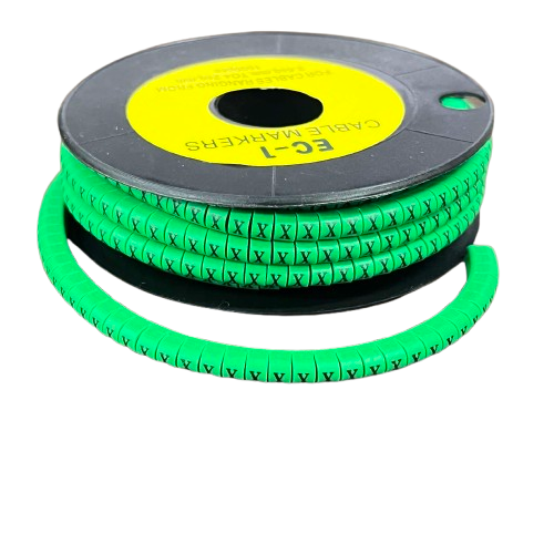 Cable (X) Marker EC-1 Green 2.6mm to 4.2mm 1000pcs 1 Roll  EC-1G(X)  Wire Tagging