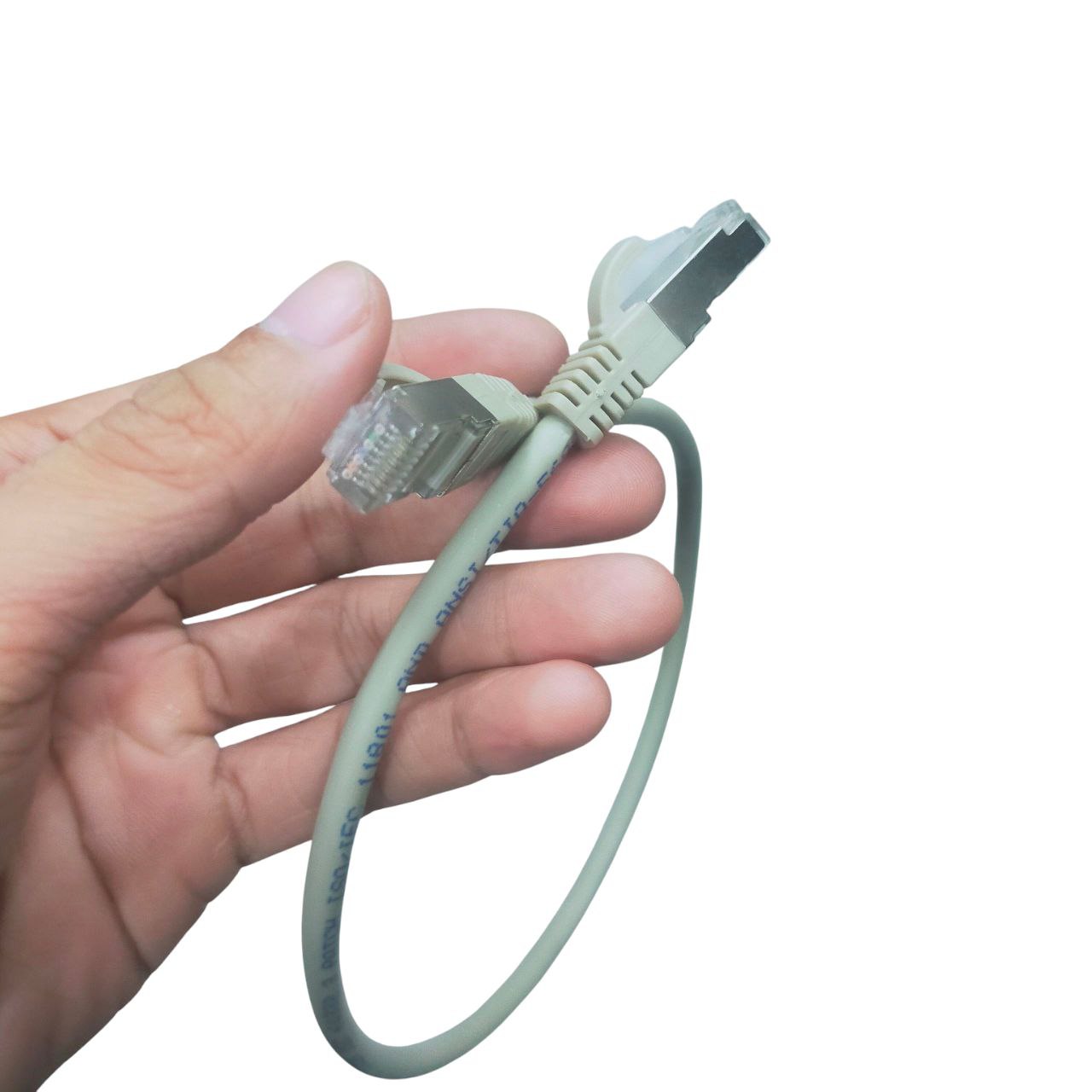 China Cat 6a UTP Patch Cord Cable 4 Pairs Gray 0.5 Meter