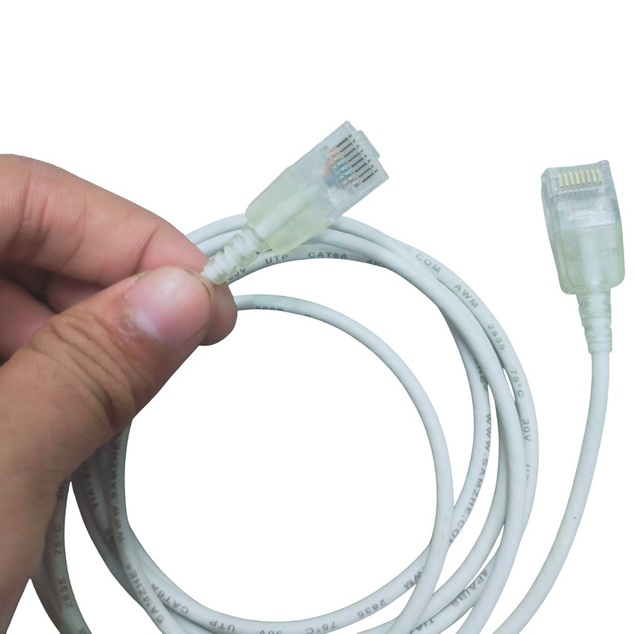 China Cat 6a UTP Patch Cord Cable 4 Pairs White 0.5 Meter