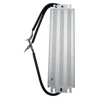 Rectangular metal component with wires on a white background