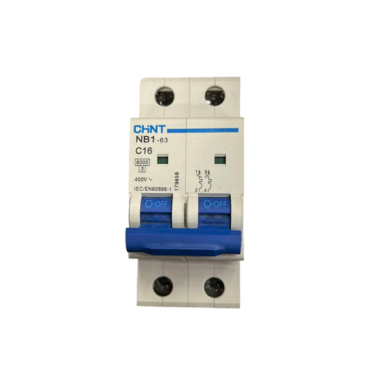 Circuit breaker with CHINT branding on a white background