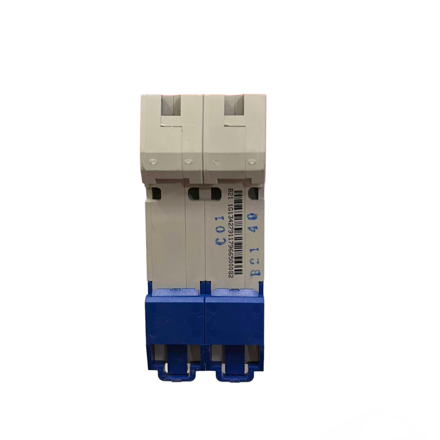 Electrical breaker or switch on a white background