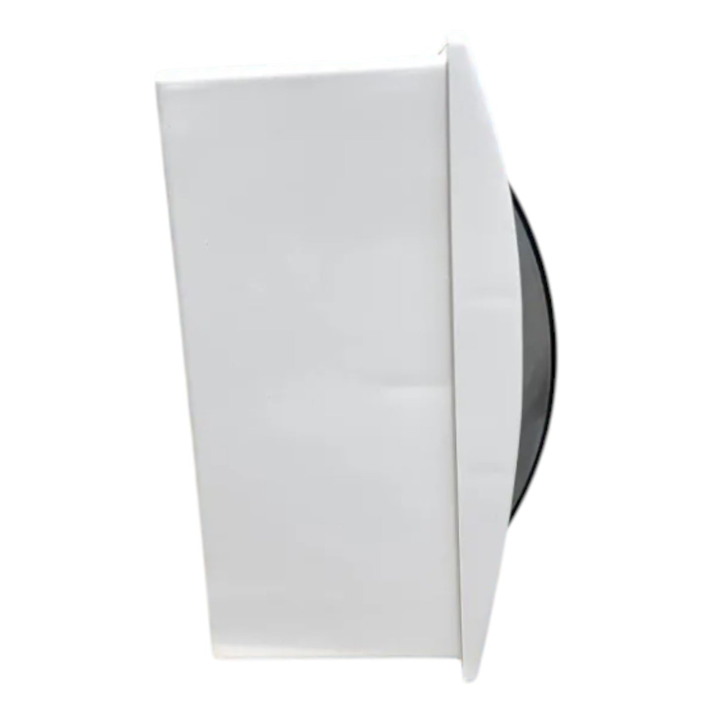 White wall-mounted air vent on a white background