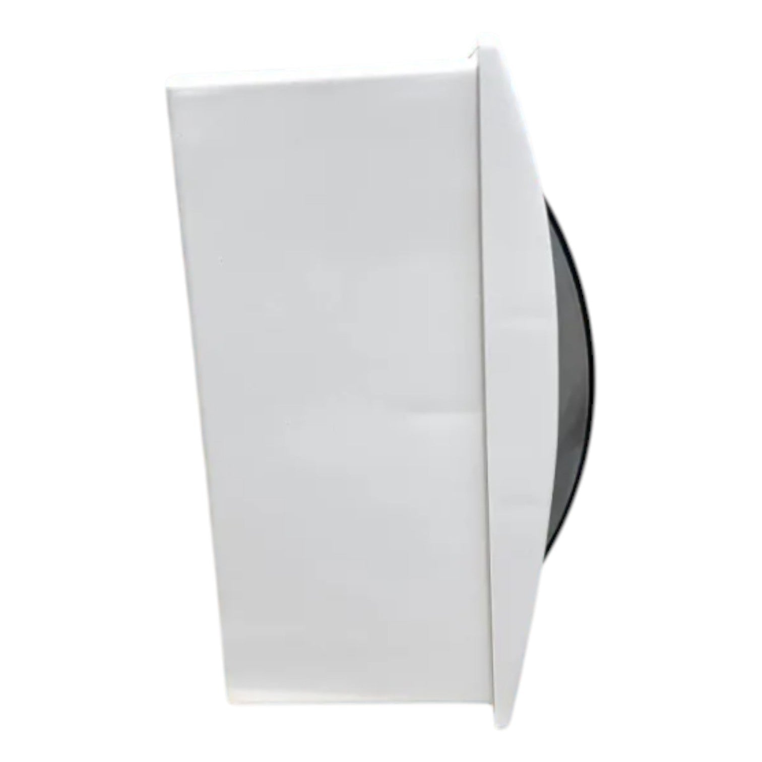 White wall-mounted air vent on a white background