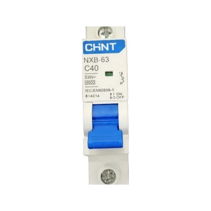 Chint 40A 1P 6KAIC 240V, 1 Module  MCB Miniature Circuit Breaker NXB-63 1P C40 6KA