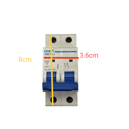 Chint 50A 2Pole 6KAIC 220V with indicator Miniature Circuit Breaker NB1-63 2P C50 6KADB