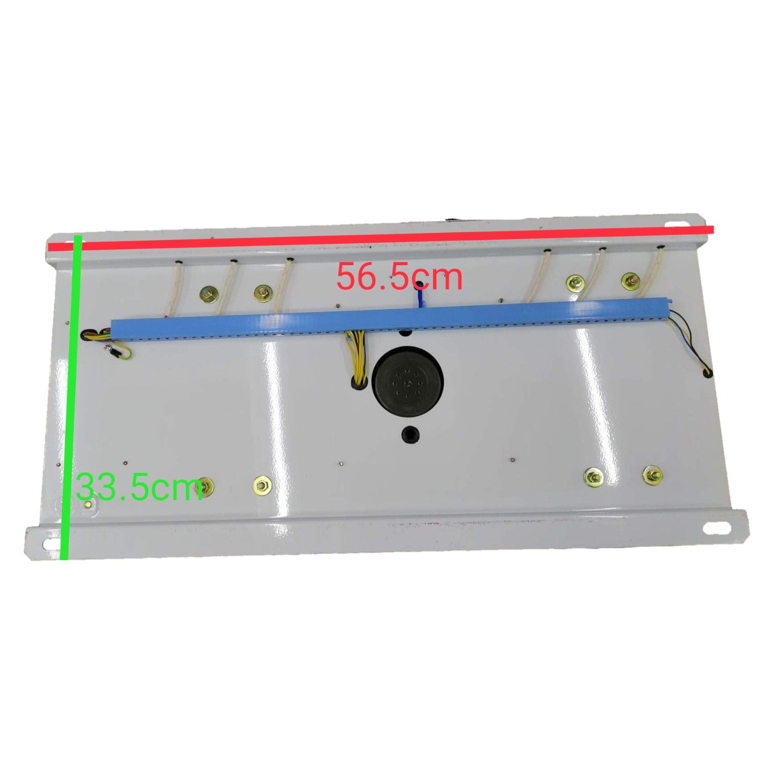Router table with measurement markings on a white background