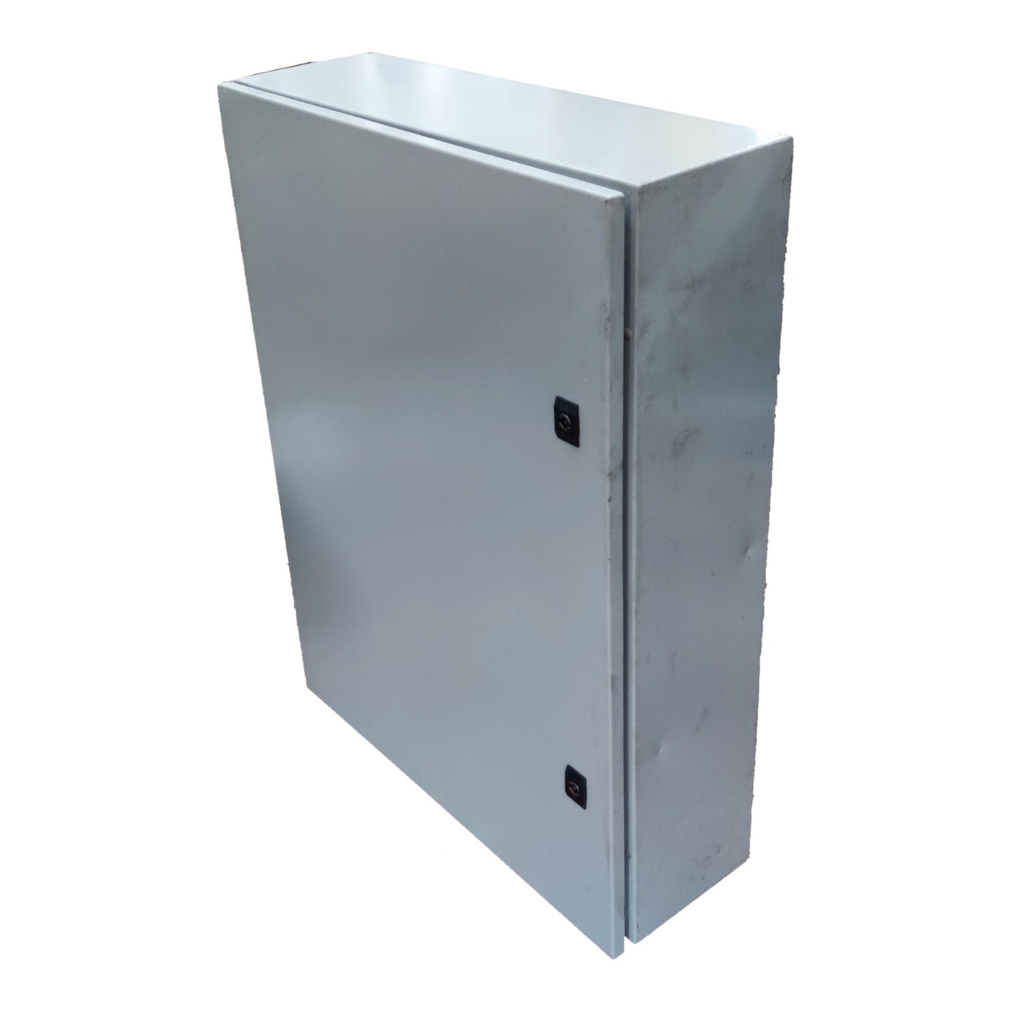 Metallic rectangular box on a white background
