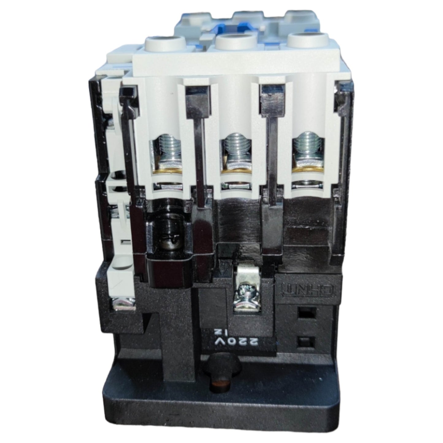 Electrical contactor on a white background