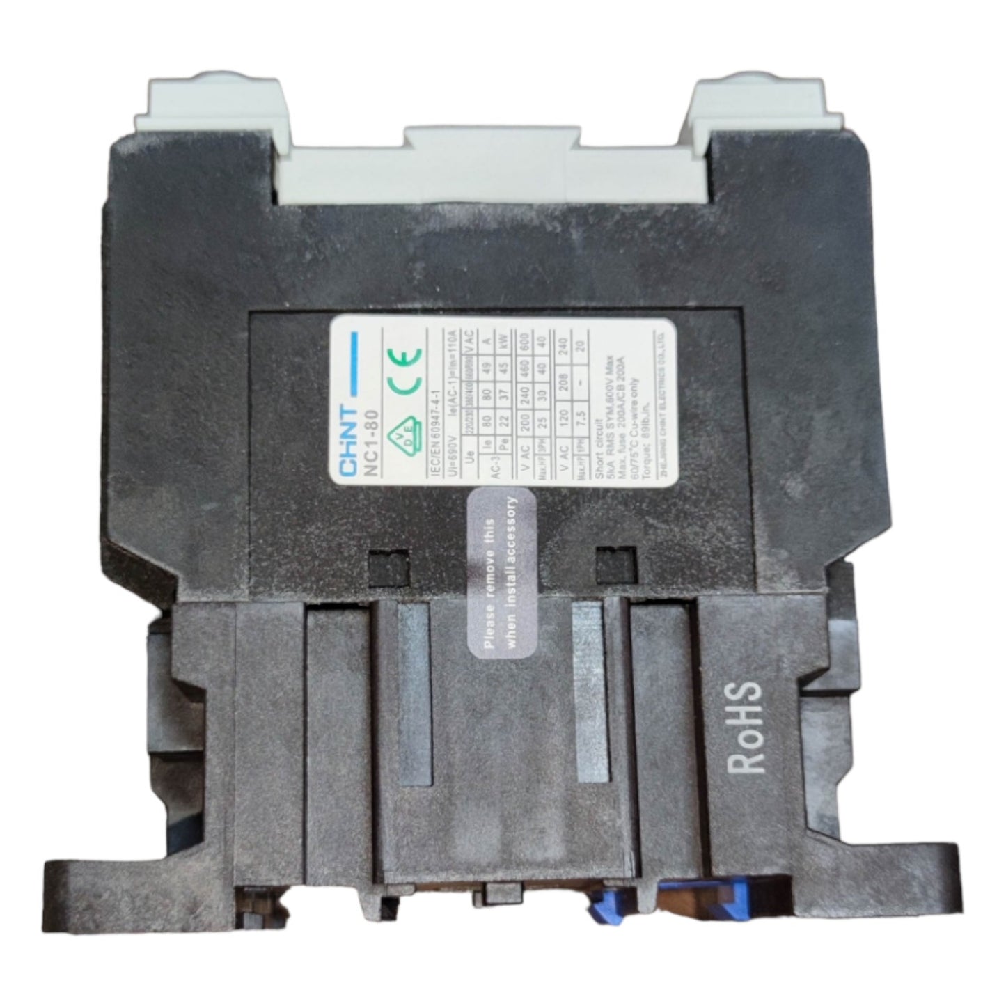Black printer cartridge with certification labels on a white background