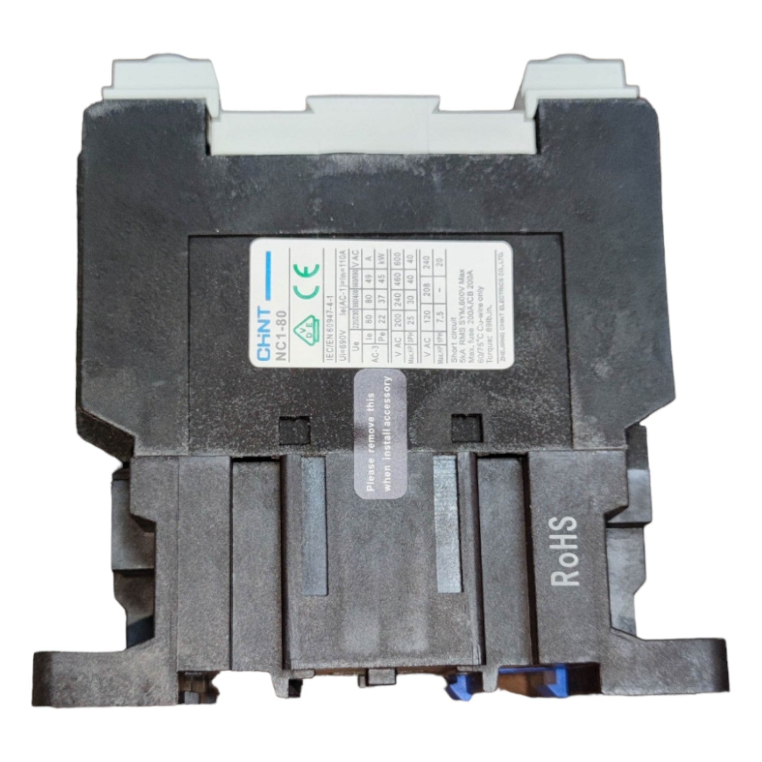 Black printer cartridge with certification labels on a white background