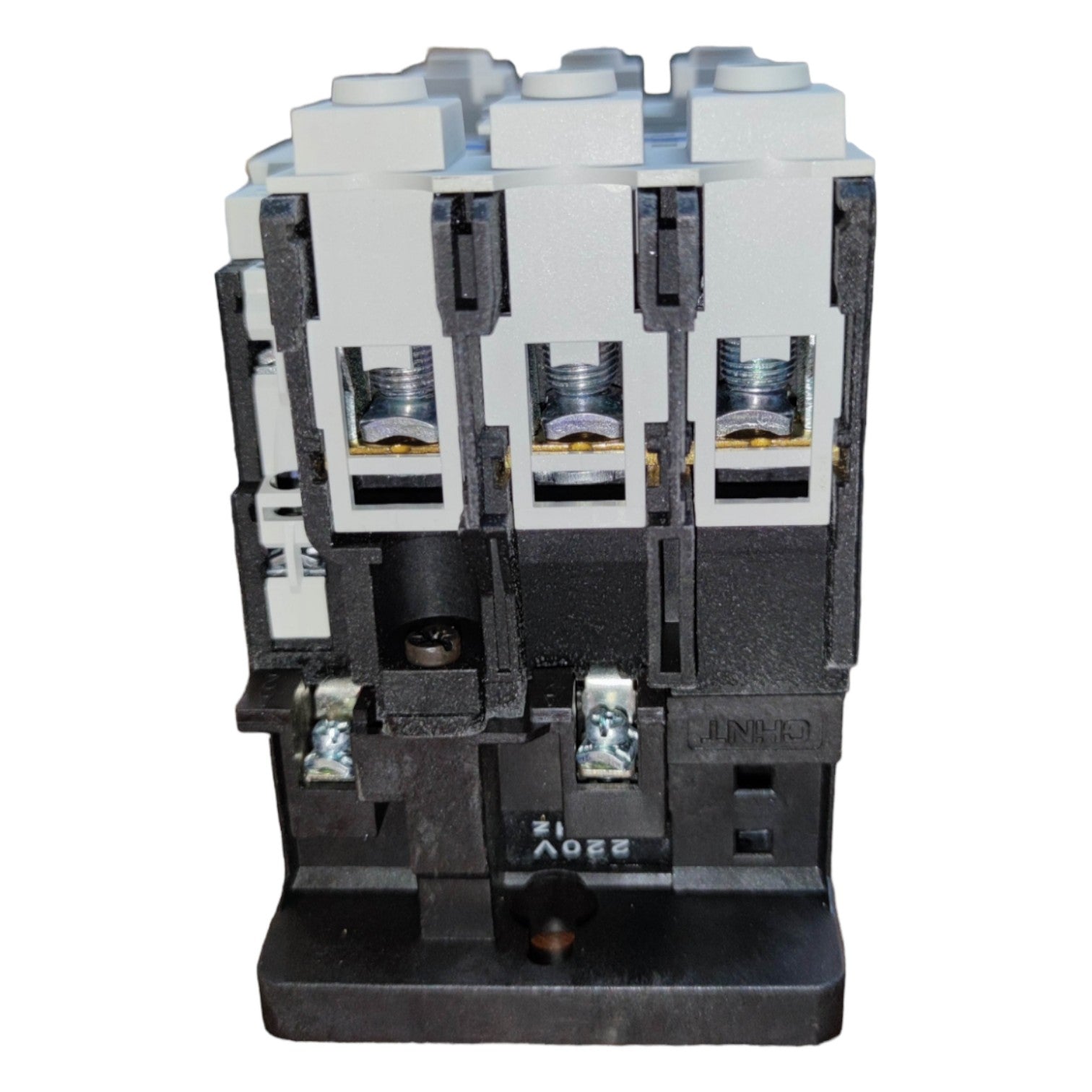 Electrical contactor on a white background