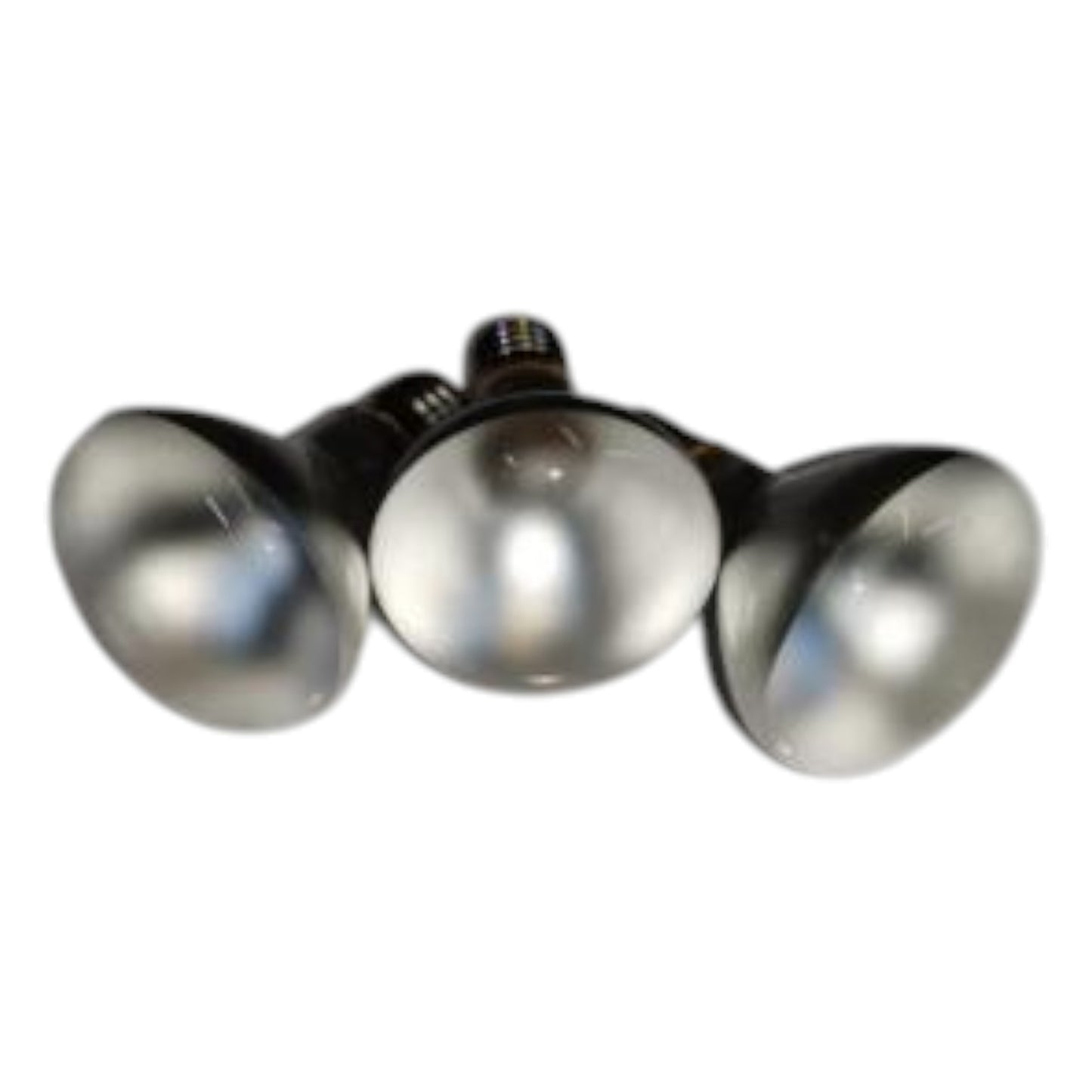 Three metallic floodlights on a white background Chiyoda 40W Incandescent Lamp E14 220V Reflector Spotlight Bulb Warm White 3000K Electx Electrical Supply