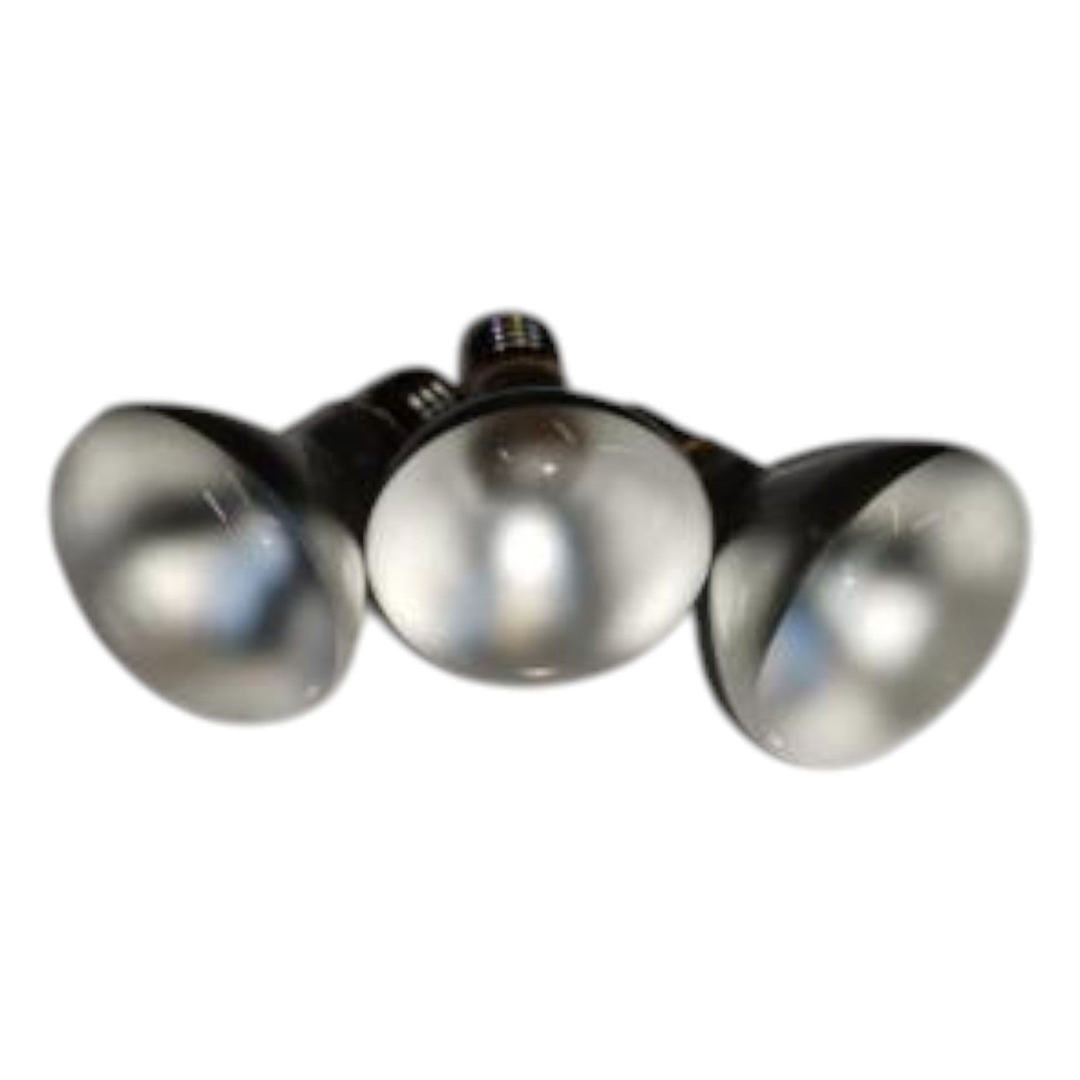 Three metallic floodlights on a white background Chiyoda 40W Incandescent Lamp E14 220V Reflector Spotlight Bulb Warm White 3000K Electx Electrical Supply