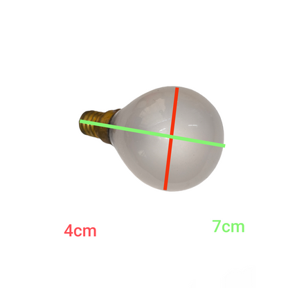 Light bulb with measurements on a white background Chiyoda 40W Lustre Bulb E14 220V Incandescent Bulb Warm White 3000K Electx Electrical Supply