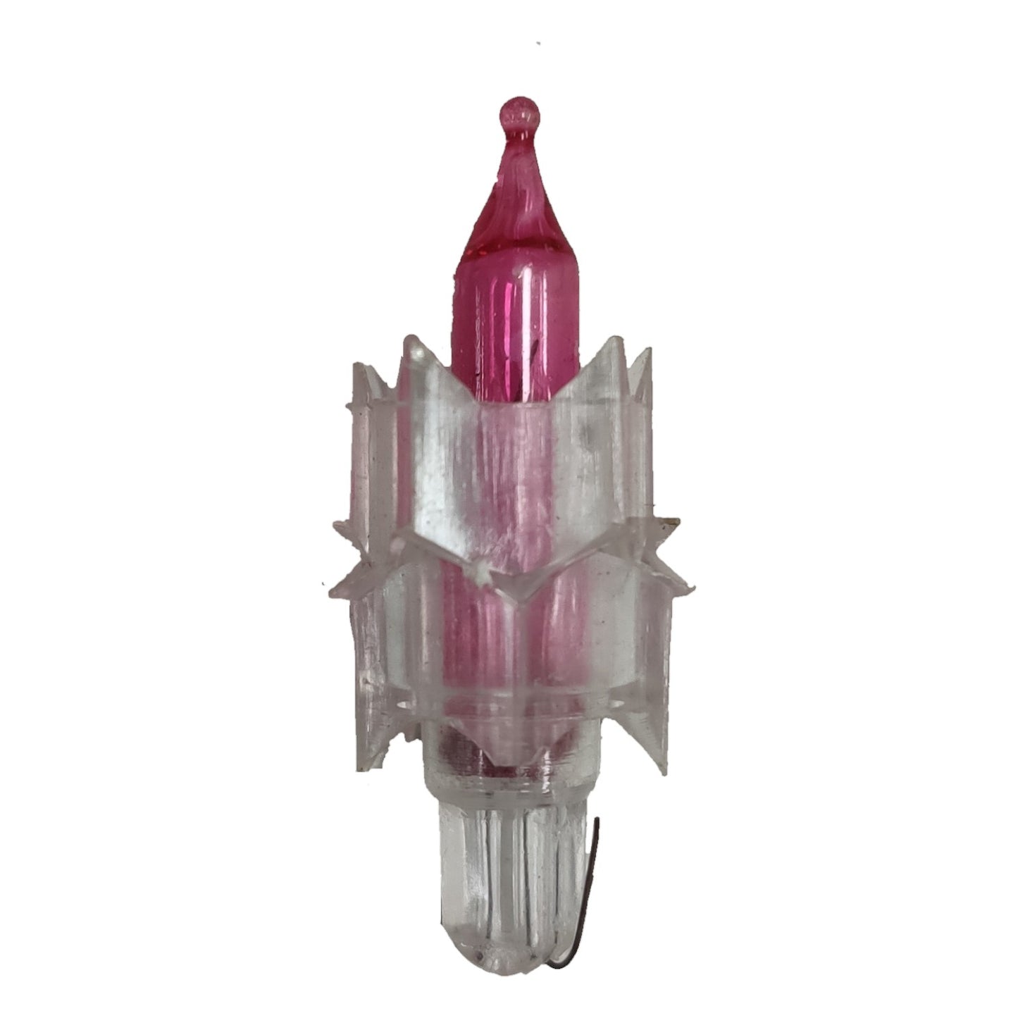 Decorative wall sconce with pink glass shade on a white background