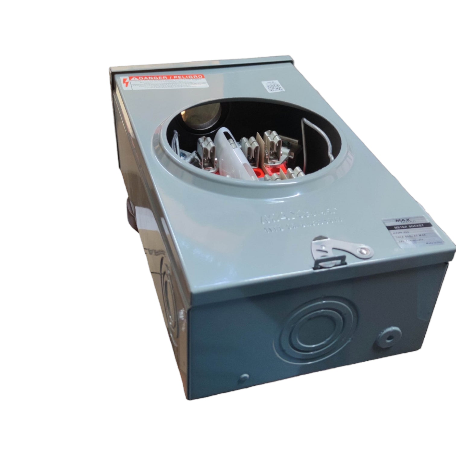Gray electronic device with a circular component on a white background
