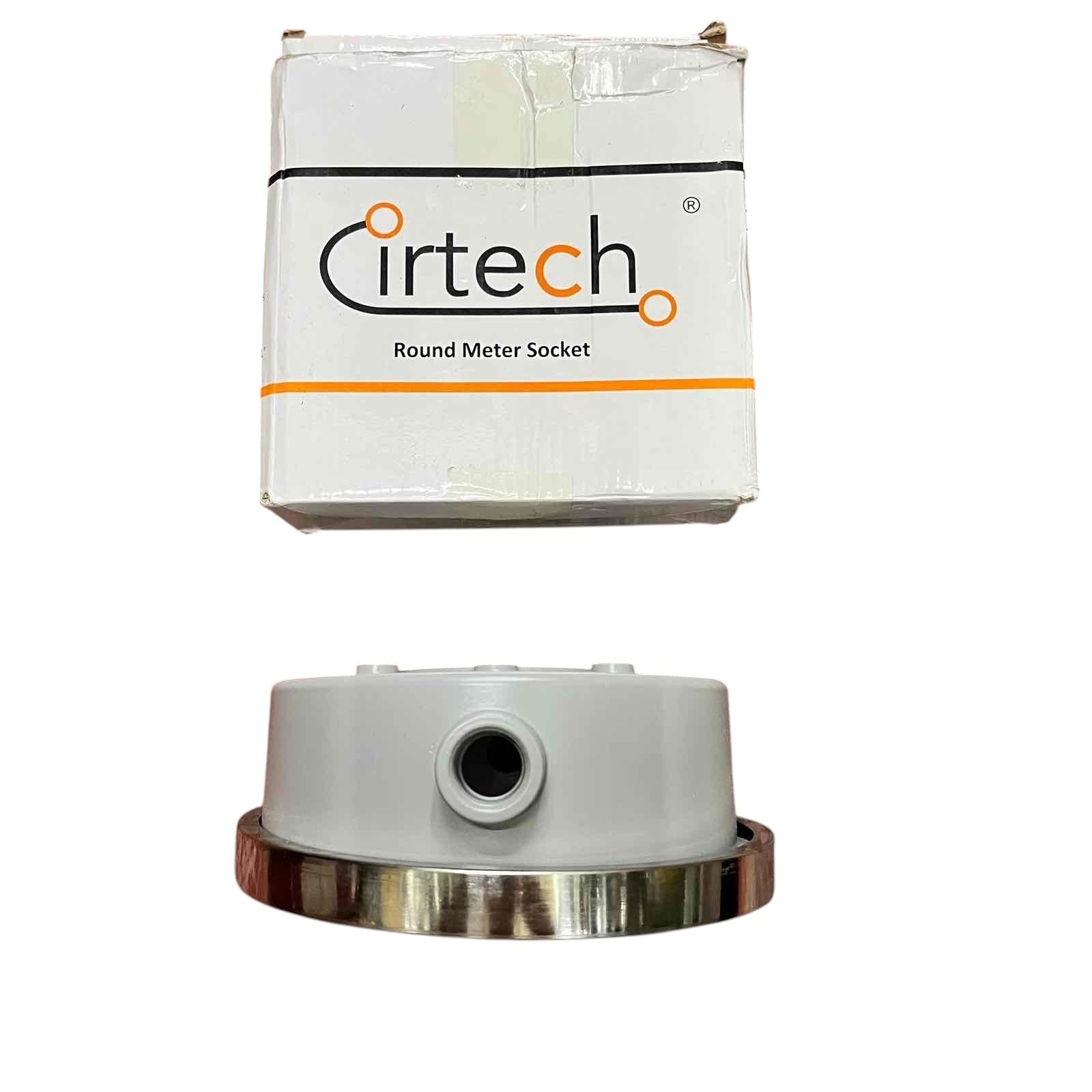 Cirtech round meter socket with packaging on a white background