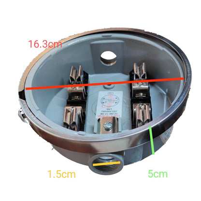 Cirtech Round Meter Base 1/2 inch Hub Electrical Meter Base KWH Meter Base 4 Jaws