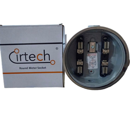 Cirtech round meter socket with packaging on a white background Citrtech Round Meter Base 3/4 Inch Electrical Meter Base, KWH Meter Base Electx Electrical Supply
