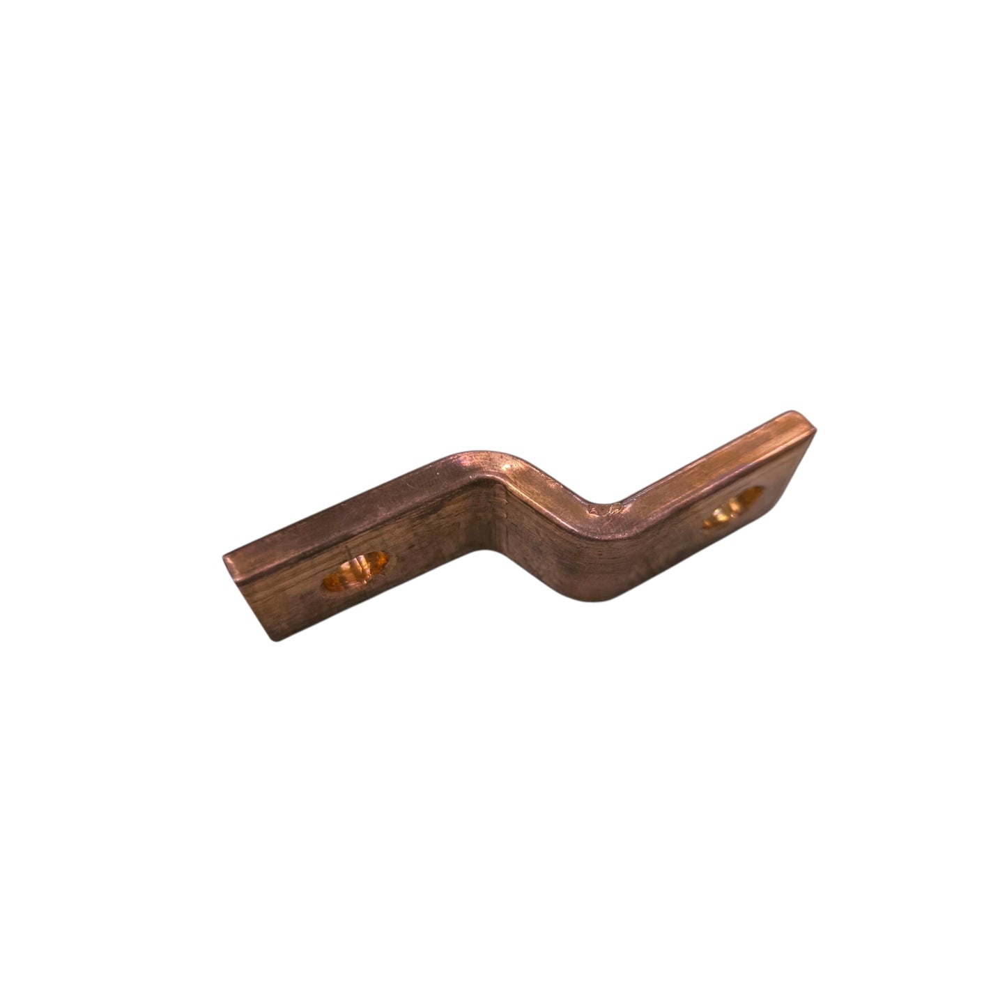 Copper Bus Bar 7cm x 2cm x 0.5cm S Type with 0.9cm Hole